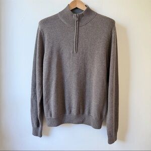 Brooks Brothers 100% Merino Wool 1/4 Zip Sweater Men’s Medium Brown Pullover